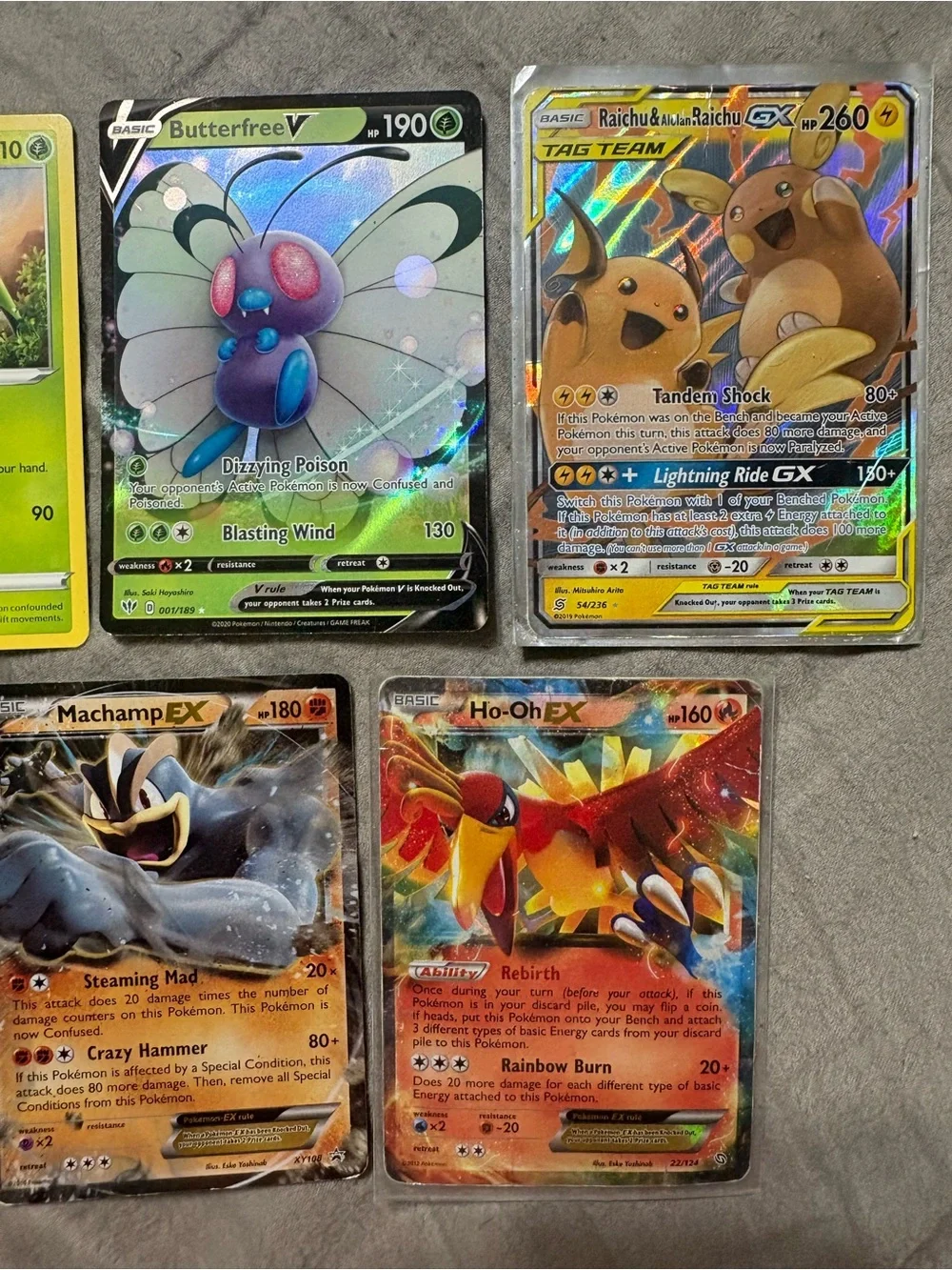 Pokémon TCG Assorted Holographic Card Lot Raichu & Alolan Raichu GX 54/236